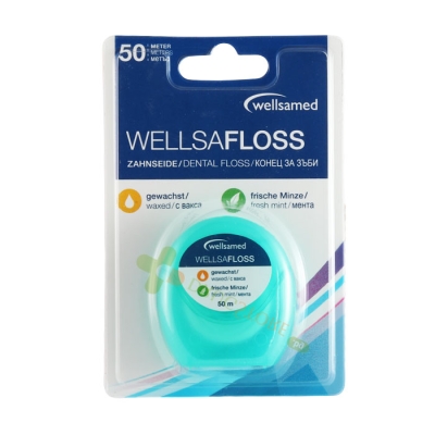 КОНЦИ ЗА ЗЪБИ МЕНТОЛ 50 м / WELLSAMED DENTAL FLOSS 50 m. MENTHOL