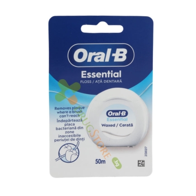 КОНЦИ ЗА ЗЪБИ ОРАЛ - Б ESSENTIAL FLOSS 50 м / TEETH FLOSS ORAL - B ESSENTIAL 