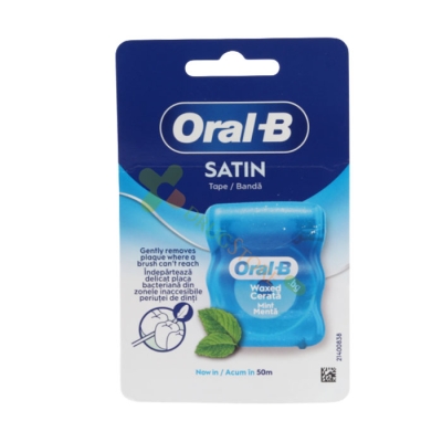 КОНЦИ ЗА ЗЪБИ ORAL B SATIN МЕНТА 50 м / ORAL - B SATIN MINT 