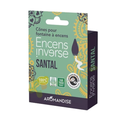 КОНУСИ ЗА ГОРЕНЕ ОТ САНДАЛОВО ДЪРВО 10 броя / AROMANDISE SANDALWOOD BURNING CONES 