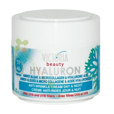 КРЕМ ЗА ЛИЦЕ ПРОТИВ БРЪЧКИ С ХИАЛУРОНОВА КИСЕЛИНА 40 - 55 години 50 мл / VICTORIA BEAUTY HYALURON DAY AND NIGHT ANTY - WRINKLE FACE CREAM 40 - 55