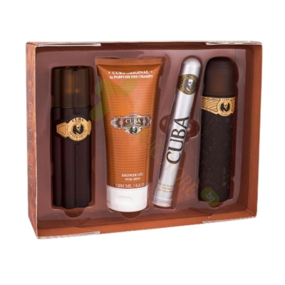 КУБА КОМПЛЕКТ GOLD ТОАЛЕТНА ВОДА 100 мл+ТОАЛЕТНА ВОДА 35 мл+АФТЪРШЕЙВ 100 мл+ДУШ ГЕЛ 200 мл ЗА МЪЖЕ / CUBA SET GOLD EAU DE TOILETTE+EAU DE TOILETTE+AFTERSHAVE+SHOWER GEL FOR MEN