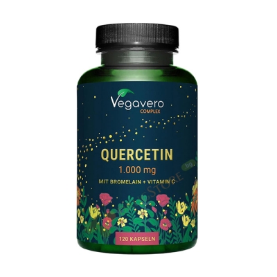 КВЕРЦЕТИН КОМПЛЕКС + БРОМЕЛАИН + ВИТАМИН C капсули 120 броя / VEGAVERO QUERCETIN + BROMEALIN + VITAMIN C