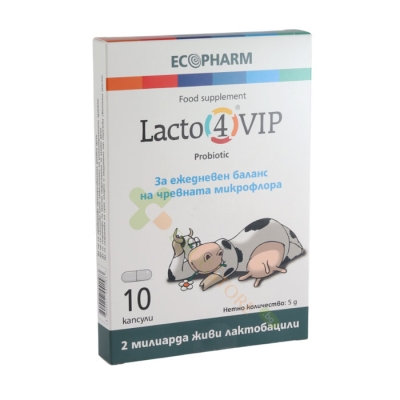 ЛАКТО 4 ВИП капсули 10 броя / ECOPHARM GROUP LACTO 4 VIP 