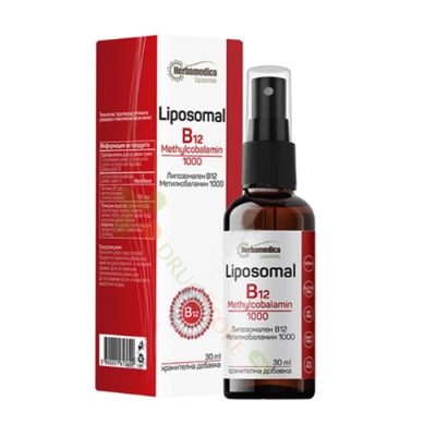 ЛИПОЗОМАЛЕН ВИТАМИН B12 МЕТИЛКОБАЛАМИН 1000 мкг. спрей 30 мл.  / HERBA MEDICA LIPOSOMAL B12 METHYLCOBALAMIN 