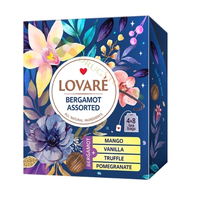 ЛОВАРЕ ЧАЙ АСОРТИ BERGAMONT 4 вида х 8 броя / LOVARE BERGAMONT ASSORTED tea bags 4 х 8