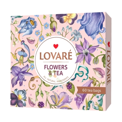 ЛОВАРЕ ЧАЙ АСОРТИ FLOWERS AND TEA SPRING 12 вида х 5 броя / LOVARE FLOWERS AND TEA SPRING TEA tea bags 12 х 5