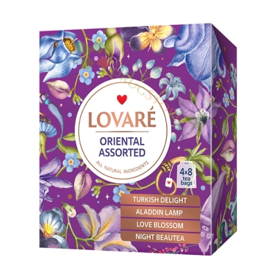 ЛОВАРЕ ЧАЙ АСОРТИ ORIENTAL ASSORTED филтър 4 вида х 8 броя / LOVARE ORIENTAL ASSORTED TEA tea bags 4 х 8