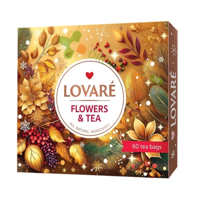 ЛОВАРЕ ЧАЙ АСОРТИ FLOWERS филтър 12 вида х 5 броя / LOVARE TEA ASSORTI FLOWERS WINTER COLLECTION tea bags 12 х 5