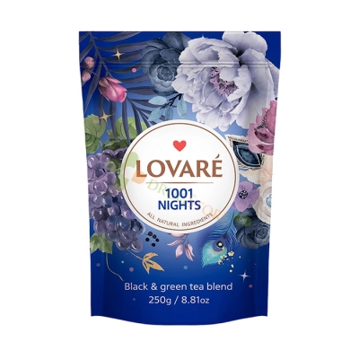 ЛОВАРЕ ЧАЙ 1001 NIGHTS 250 г + филтър 50 броя / LOVARE 1001 NIGHTS LOOSE TEA DOYPACK 250 g+tea bags 50
