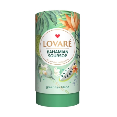 ЛОВАРЕ ЧАЙ ТУБА BAHAMIAN SOURSOP 80 г + 15 хартиени филтъра / LOVARE BAHAMIAN SOURSOP TEA 80 g + 15 paper filters