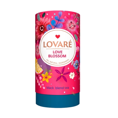 ЛОВАРЕ ЧАЙ ТУБА LOVE BLOSSOM 80 г + 15 хартиени филтъра / LOVARE LOVE BLOSSOM TEA 80 g + 15 paper filters