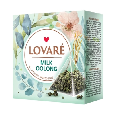 ЛОВАРЕ ЧАЙ В ПИРАМИДА MILK OOLONG филтър 15 броя / LOVARE MILK OOLONG tea bags