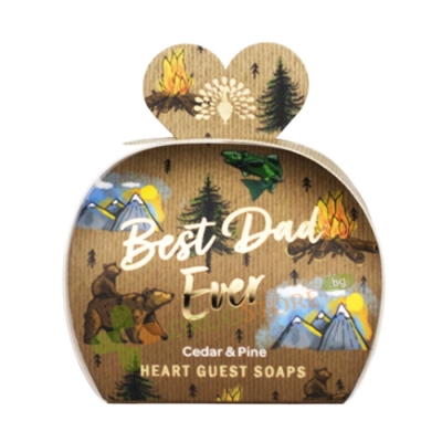  ЛУКСОЗЕН РАСТИТЕЛЕН САПУН „НАЙ-ДОБРИЯТ ТАТКО“ КЕДЪР И БОР 60 г / ENGLISH SOAP COMPANY LUXURY VEGETABLE SOAP “BEST DAD EVER” CEDAR & PINE 