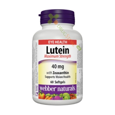 ЛУТЕИН 40 мг + ЗЕАКСАНТИН 7 мг капсули 60 броя / WEBBER NATURALS LUTEIN + ZEAXANTHIN MAXIMUM STRENGTH