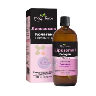 МАГХЕРБС ЛИПОЗОМЕН КОЛАГЕН + ВИТАМИН C сироп 220 мл / MAGHERBS LIPOSOMAL COLLAGEN + VITAMIN C