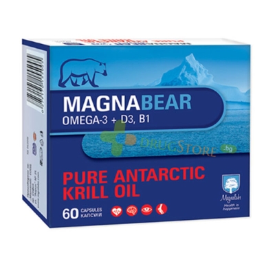 МАГНАЛАБС МАГНАБЕАР капсули 60 броя / MAGNA BEAR PURE ANTARCTIC KRILL OIL 