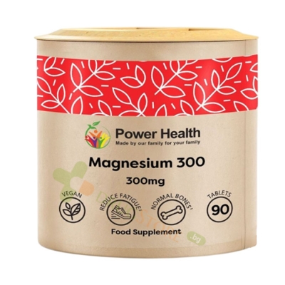МАГНЕЗИЙ (ОКСИД) таблетки 300 мг 90 броя / POWER HEALTH MAGNESIUM 