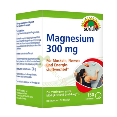 МАГНЕЗИЙ таблетки 300 мг 150 броя / SUNLIFE MAGNESIUM 