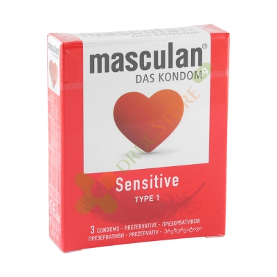 МАСКУЛАН ПРЕЗЕРВАТИВИ SENSITIVE 3 броя / MASCULAN SENSITIVE CONDOMS