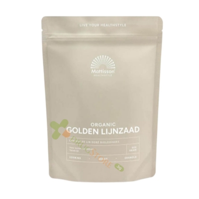 МАТИСЪН БИО ЗЛАТНО ЛЕНЕНО СЕМЕ СУРОВО 500 г / MATTISSON HEALTHSTYLE BIO GOLDEN FLAX SEED RAW 