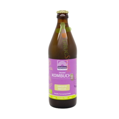 МАТИСЪН КОМБУЧА С ДЖИНДЖИФИЛ И МАТЧА 500 мл / MATTISSON HEALTHSTYLE KOMBUCHA WITH GINGER AND MATCHA