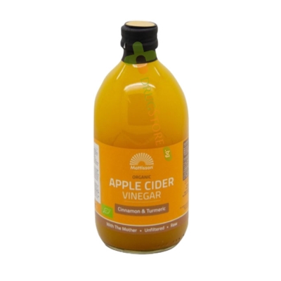 МАТИСЪН ЯБЪЛКОВ ОЦЕТ С КАНЕЛА И КУРКУМА ОРГАНИК 500 мл / MATTISSON HEALTHSTYLE APPLE CIDER VINEGAR WITH CINNAMON AND TURMERIC ORGANIC 