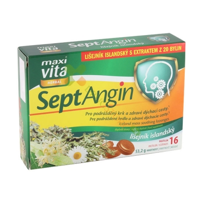 МАКСИ ВИТА СЕПТАНГИН С ИСЛАНДСКИ ЛИШЕЙ пастили 16 броя / MAXI VITA SEPTANGIN WITH ICELAND MOSS
