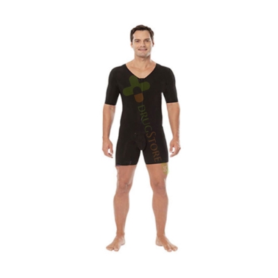 МЪЖКО СЛЕДОПЕРАТИВНО КОМПРЕСИВНО БЕЛЬО, С РЪКАВИ И ДО НАД КОЛЕНЕТЕ, ОТВОРЕНО ОТДОЛУ, С ЦИП модел 243 / VARITEKS ZIPERRED SLAVEED ABOVE KNEE MALE LIPOSUCTION GARMENT model 243