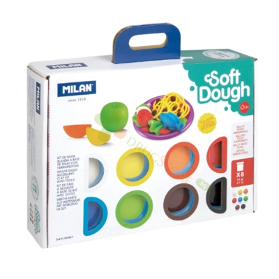 МИЛАН ИНСТРУМЕНТИ И ТЕСТО ЗА МОДЕЛИРАНЕ КУКИНГ ТАЙМ 8 ЦВЯТА 59 г / MILAN SOFT DOUGH COOKING TIME 8 COLORS 59 g