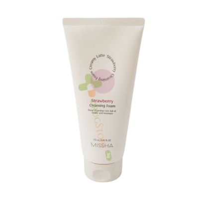МИША КРИЙМИ ЛАТЕ ПОЧИСТВАЩА ПЯНА ЗА ЛИЦЕ С ЯГОДА 172 мл / MISSHA CLEANSING FOAM CREAMY LATTE STRAWBERRY