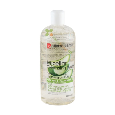 МИЦЕЛАРНА ВОДА ЗА ЛИЦЕ С АЛОЕ ВЕРА И ХИАЛУРОНОВА КИСЕЛИНА 400 мл / PIERRE CARDIN MICELLAR CLEANSING WATER ALOE VERA & HYALURONIC ACID