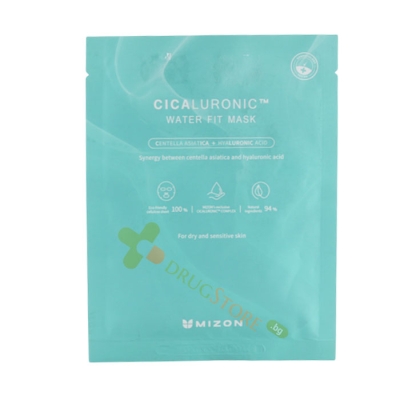 МИЗОН ЦИКАЛУРОНИК УСПОКОЯВАЩА ТЕКСТИЛНА МАСКА ЗА ЛИЦЕ 1 брой / MIZON CICALURONIC WATER FIT MASK