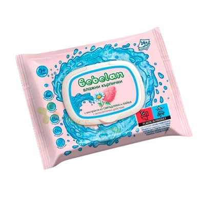 МОКРИ КЪРПИ БЕБЕЛАН С ЕКСТРАКТИ ОТ СМРАДЛИКА И ЛАЙКА 24 броя / BEBELAN WET WIPES WITH SMOKE TREE AND CHAMOMILE EXTRACTS 