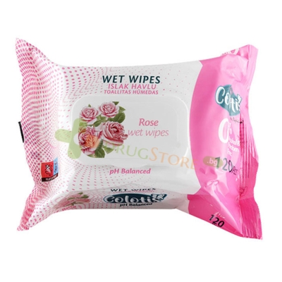 МОКРИ КЪРПИ КОЛОТИС РОЗА 120 броя / COLOTIS WET WIPES COLOTIS ROSE 