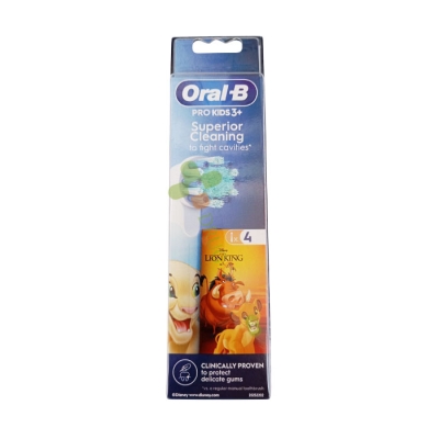 НАКРАЙНИК ЗА ЕЛЕКТРИЧЕСКА ЧЕТКА ЗА ЗЪБИ ОРАЛ - Б PRO KIDS 3+ LION KING EB10 - 4 4 броя / ORAL-B PRO KIDS 3+ REPLACEMENT BRUSH HEADS EB10 - 4