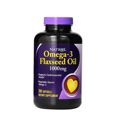 НАТРОЛ ОМЕГА - 3 ЛЕНЕНО МАСЛО капсули 1000 мг. 200 броя / NATROL OMEGA 3 FLAX SEED OIL 1000 mg.