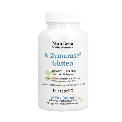 НАТУГЕНА N-ZYMARASE (ЕНЗИМЕН КОМПЛЕКС ПРИ ГЛУТЕНОВА НЕПОНОСИМОСТ) капсули 90 броя / NATUGENA N-ZYMARASE GLUTEN 