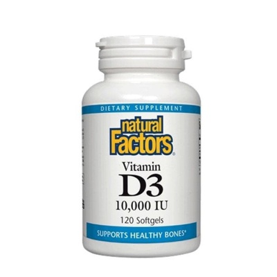НАТУРАЛ ФАКТОРС ВИТАМИН D3 10 000 IU капсули 120 броя / NATURAL FACTORS VITAMIN D3 10 000 IU