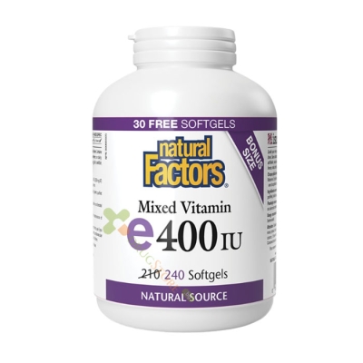 ВИТАМИН E ТОКОФЕРОЛИ МИКС 400 IU капсули 240 броя / NATURAL FACTORS VITAMIN E TOCOFEROL MIX 400 IU