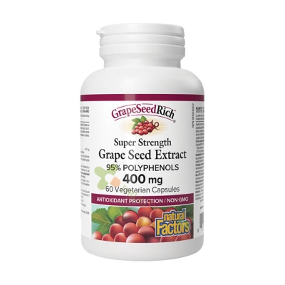 НАТУРАЛ ФАКТОРС ГРОЗДОВО СЕМЕ капсули 400 мг 60 броя / NATURAL FACTORS GRAPE SEED