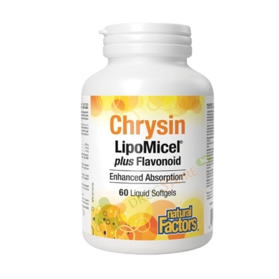 НАТУРАЛ ФАКТОРС КРИЗИН ЛИПОМИЦЕЛ капсули 60 броя / NATURAL FACTORS  CHRUSIN LIPOMICEL 