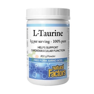 НАТУРАЛ ФАКТОРС L-ТАУРИН прах 450 г / NATURAL FACTORS L-TAURINE powder