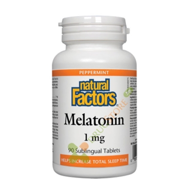 НАТУРАЛ ФАКТОРС МЕЛАТОНИН сублингвални таблетки 1 мг 90 броя / NATURAL FACTORS MELATONIN