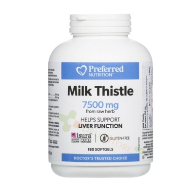 НАТУРАЛ ФАКТОРС ПРЕФЕРТ НУТРИШЪН БЯЛ ТРЪН капсули 180 броя / NATURAL FACTORS  PREFFERED NUTRITION MILK THISTLE softgels