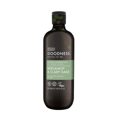 НАТУРАЛЕН ДУШ ГЕЛ ЗА ТЯЛО БЕРГАМОТ И ГРАДИНСКИ ЧАЙ 500 мл / BAYLISS & HARDING NATURAL SHOWER GEL FOR MEN BERGAMOT & CLARY SAGE 
