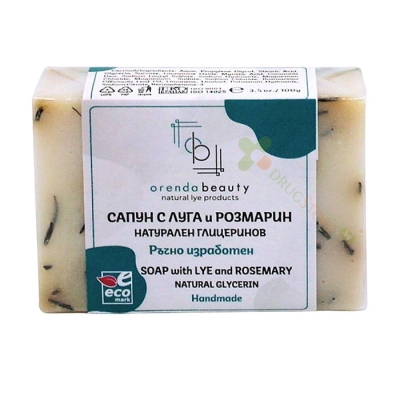 НАТУРАЛЕН ГЛИЦЕРИНОВ САПУН С ЛУГА И РОЗМАРИН 100 г / ORENDA BEAUTY NATURAL GLYCERIN SOAP WITH LYE AND ROSEMARY 