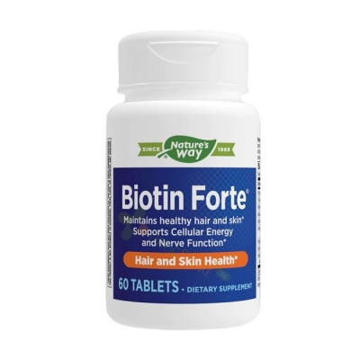 БИОТИН ФОРТЕ + ЦИНК таблетки 60 броя / NATURE'S WAY BIOTIN FORTE + ZINC