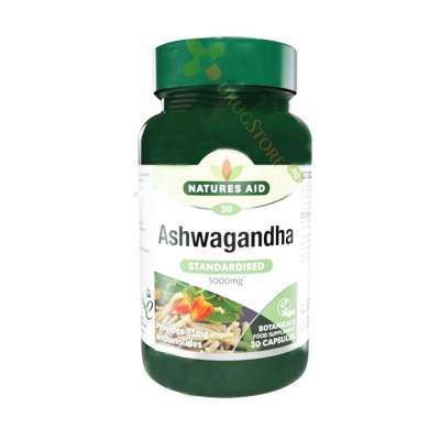 АШВАГАНДА капсули 30 броя / NATURES AID ASHWAGANDHA