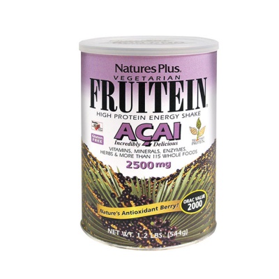 НЕЙЧЪРС ПЛЮС ПЛОДОВ ПРОТЕИНОВ ШЕЙК АКАЙ ПЛОДОВЕ прах 544 грама / NATURE'S PLUS FRUITEIN ACAI FRUIT PROTEIN SHAKE powder 544 gr.